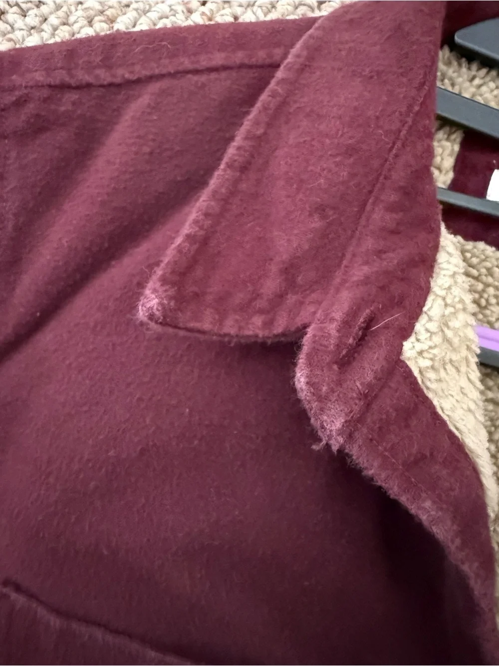 Vintage L.L. Bean Maroon Sherpa-Lined Barn Jacket - Picture 7 of 12